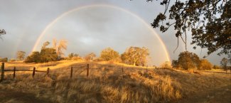 Rainbow over a field in SJER