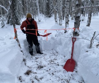 Eli Gomez at BONA site digging to make room for Watts Assignable Assets instrumentation tower