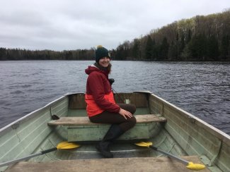 Ceara in a boat