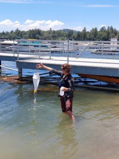 Ceara deploying a plankton net