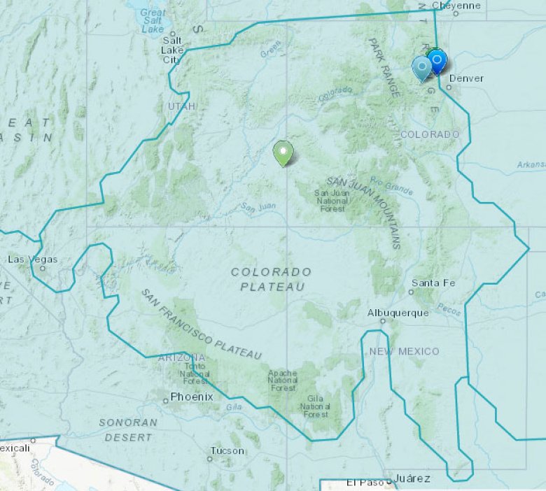 Mapa de los yacimientos del D13